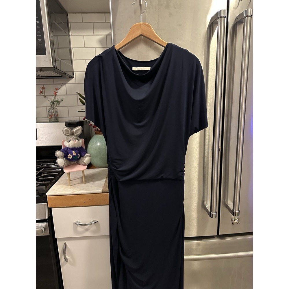 Jason Wu Collection Navy Blue,Maxi, Dress, Leg Slit, Draped, Wedding,Socialite